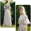 Affordable Champagne Bridesmaid Dresses 2020 A-Line / Princess Backless Appliques Lace Floor-Length / Long