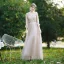 Affordable Champagne Bridesmaid Dresses 2020 A-Line / Princess Backless Appliques Lace Floor-Length / Long