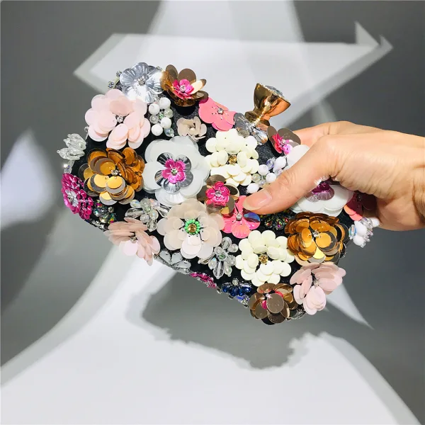Fée Des Fleurs Bleu Roi Carrés Pochette 2020 Métal Perlage Fait main Fleur