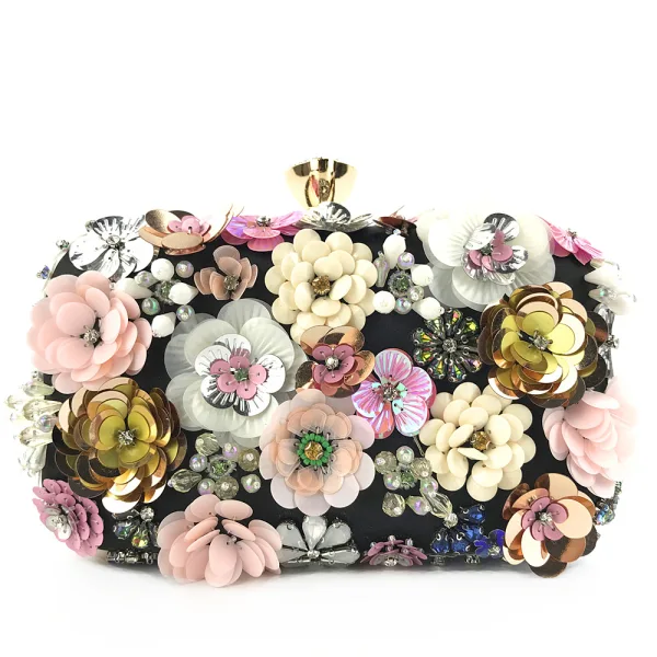 Fée Des Fleurs Bleu Roi Carrés Pochette 2020 Métal Perlage Fait main Fleur