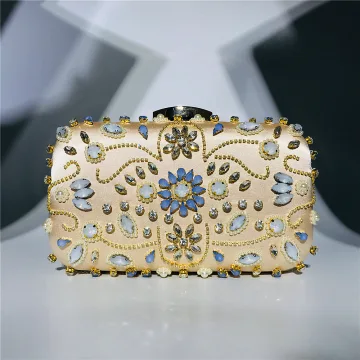 Piękne Złote Kwadratowe Kopertówki 2020 Metal Frezowanie Rhinestone