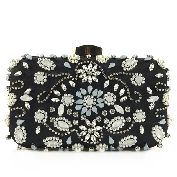 Chic / Beautiful Gold Square Clutch Bags 2020 Metal Beading Rhinestone