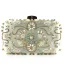 Chic / Beautiful Gold Square Clutch Bags 2020 Metal Beading Rhinestone