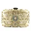 Chic / Beautiful Gold Square Clutch Bags 2020 Metal Beading Rhinestone