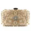 Chic / Beautiful Gold Square Clutch Bags 2020 Metal Beading Rhinestone