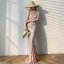 Fashion Purple Evening Dresses  2020 Trumpet / Mermaid Scoop Neck Sleeveless Sequins Tassel Floor-Length / Long Ruffle Backless Formal Dresses