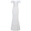 Chic / Beautiful White Evening Dresses  2020 Trumpet / Mermaid Off-The-Shoulder Short Sleeve Appliques Lace Beading Sequins Floor-Length / Long Ruffle Backless Formal Dresses