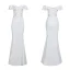 Chic / Beautiful White Evening Dresses  2020 Trumpet / Mermaid Off-The-Shoulder Short Sleeve Appliques Lace Beading Sequins Floor-Length / Long Ruffle Backless Formal Dresses