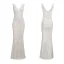 Scintillantes Argenté Paillettes Robe De Soirée 2020 Trompette / Sirène Transparentes Col v profond Sans Manches Longue Dos Nu Robe De Ceremonie