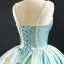 Luxury / Gorgeous Mint Green Satin Prom Dresses 2020 Ball Gown Spaghetti Straps Sleeveless Beading Floor-Length / Long Ruffle Backless Formal Dresses