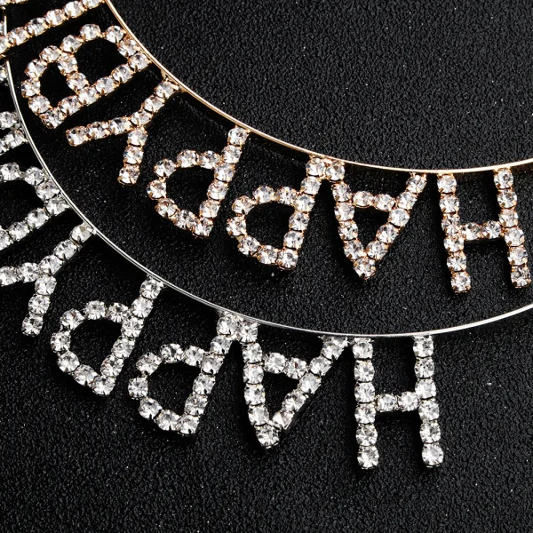 Fine Bursdag Hodepynt 2020 Metall Rhinestone Har Tilbehor