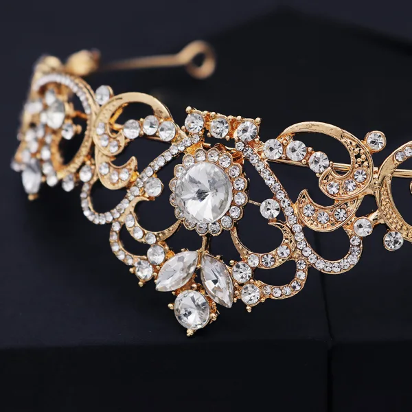 Vintage Guld Tiara 2020 Metall Bröllop Brud Huvudbonad