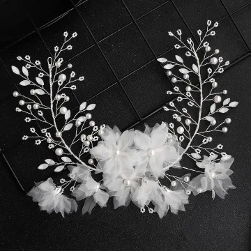 Élégant Blanche Fleur Perle Mariage Accessoire Cheveux 2020 Métal Accessoire Cheveux Mariage