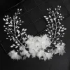 Elegant White Flower Pearl Wedding Headpieces 2020 Metal Bridal Hair Accessories