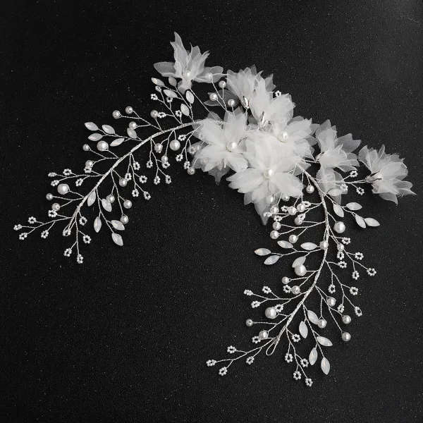 Élégant Blanche Fleur Perle Mariage Accessoire Cheveux 2020 Métal Accessoire Cheveux Mariage