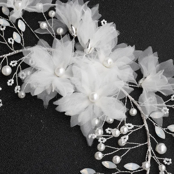 Élégant Blanche Fleur Perle Mariage Accessoire Cheveux 2020 Métal Accessoire Cheveux Mariage