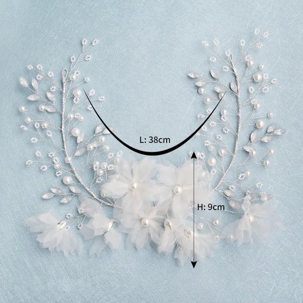 Élégant Blanche Fleur Perle Mariage Accessoire Cheveux 2020 Métal Accessoire Cheveux Mariage