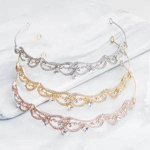 Klassisk Rhinestone Tiara Hair Hoop 2020 Metall Brud Huvudbonad