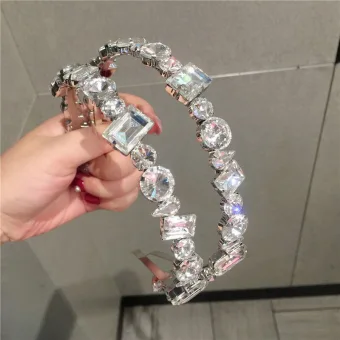 Affordable Silver Hair Hoop Accessories 2020 Metal Rhinestone Headpieces