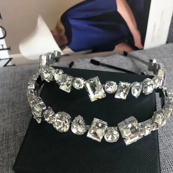 Rimelig Sølv Hårbøyle Tilbehør 2020 Metall Rhinestone Hodepynt