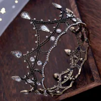 Vintage Barokowy Brązowy Tiara Akcesoria 2020 Metal Rhinestone Ozdoby Do Włosów Ślubne