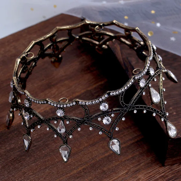 Vintage Barokk Bronse Tiara Tilbehør 2020 Metall Rhinestone Har Tilbehor