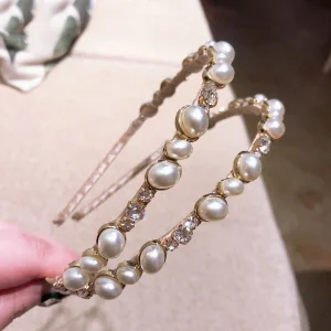 Schöne Gold Haarbügel 2020 Strass Perle Kopfschmuck