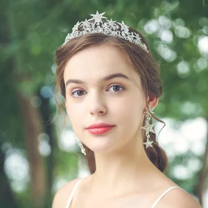 Eleganckie Srebrny Tiara Ozdoby Do Włosów Ślubne 2020 Metal Rhinestone Kryształ Ślub Akcesoria