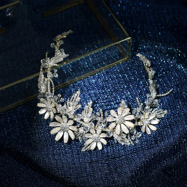Charmant Zilveren Haaraccessoires Bruids Haaraccessoires 2020 Metaal Rhinestone Parel Kristal Huwelijk Accessoires