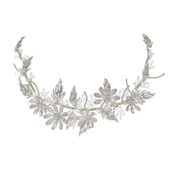 Charmant Zilveren Haaraccessoires Bruids Haaraccessoires 2020 Metaal Rhinestone Parel Kristal Huwelijk Accessoires