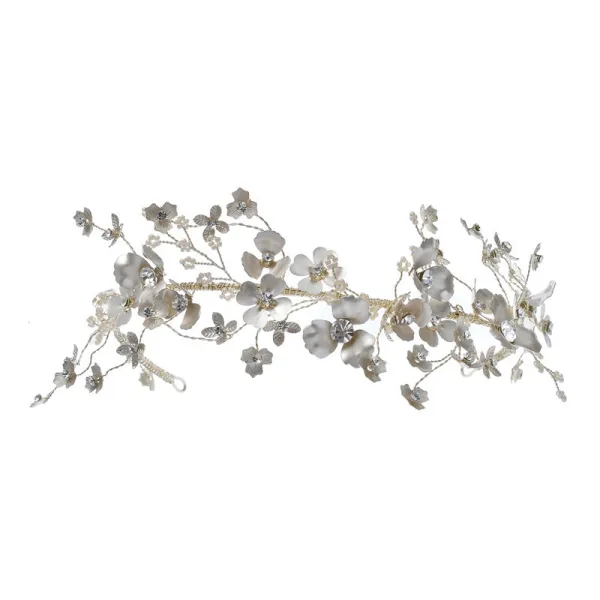 Elegant Gold Bridal Jewelry 2020 Alloy Rhinestone Flower Headpieces Earrings Bridal Hair Accessories