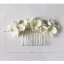 Eleganta Silver Blomma Hårkam 2020 Metall Tillbehör Brud Huvudbonad