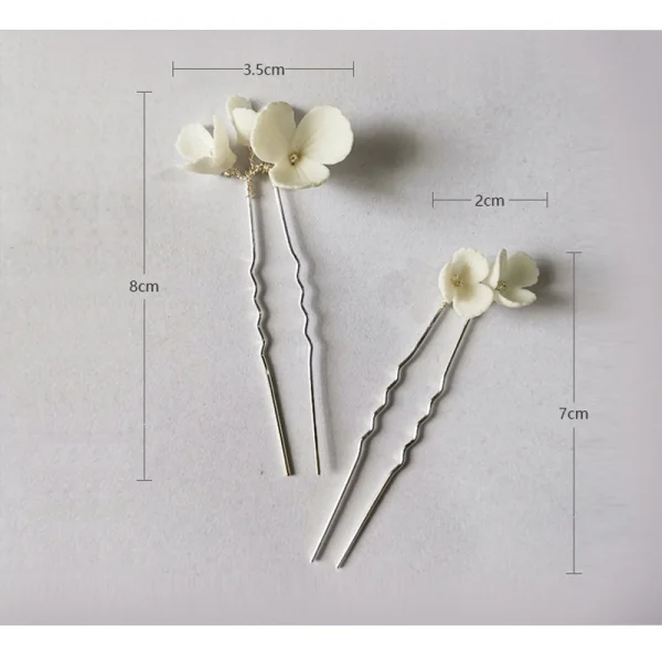 Eleganta Silver Blomma Hårkam 2020 Metall Tillbehör Brud Huvudbonad
