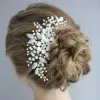 Chic / Beautiful Silver Hair Comb 2020 Metal Pearl Rhinestone Bridal Hair Accessories