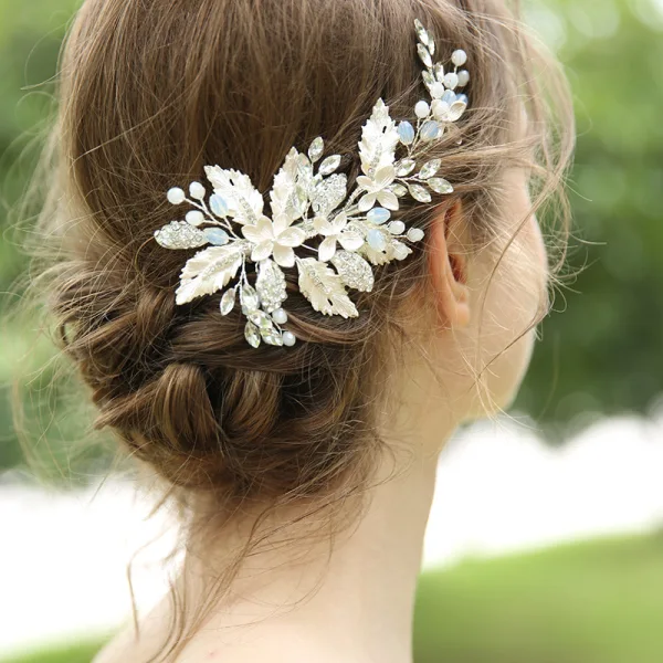 Chic / Beautiful Silver Headpieces 2020 Metal Rhinestone Bridal Hair Accessories