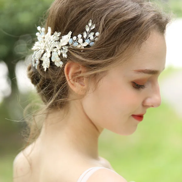 Chic / Beautiful Silver Headpieces 2020 Metal Rhinestone Bridal Hair Accessories