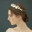 Chic / Beautiful Silver Wedding Headpieces 2020 Metal Pearl Flower Bridal Hair Accessories