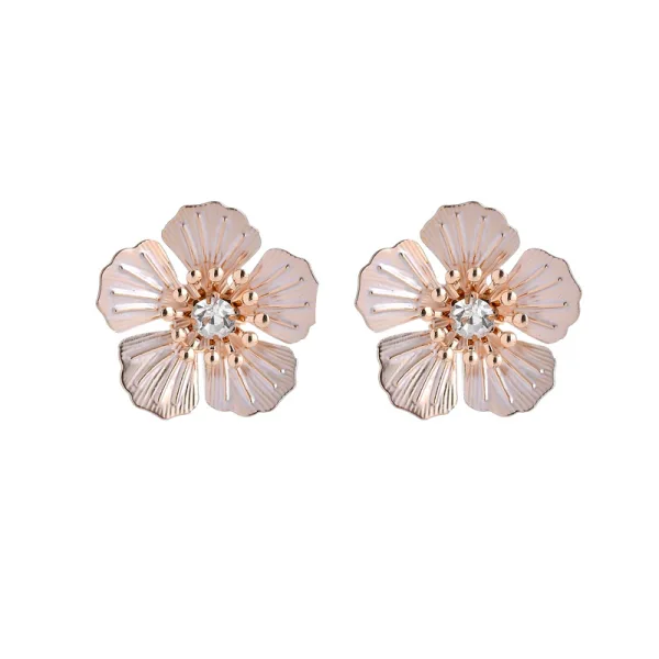 Élégant Doré Fleur Mariage Accessoire Cheveux Boucles D'Oreilles 2020 Métal Faux Diamant Accessoire Cheveux Mariage