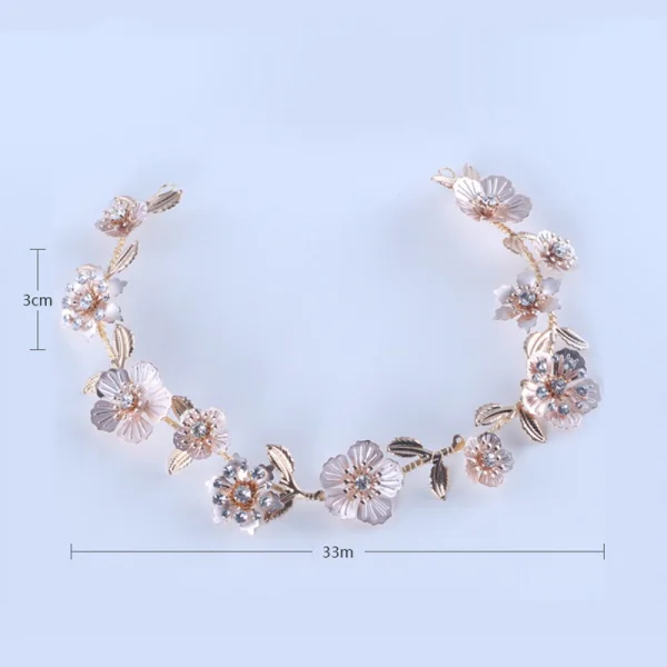 Élégant Doré Fleur Mariage Accessoire Cheveux Boucles D'Oreilles 2020 Métal Faux Diamant Accessoire Cheveux Mariage