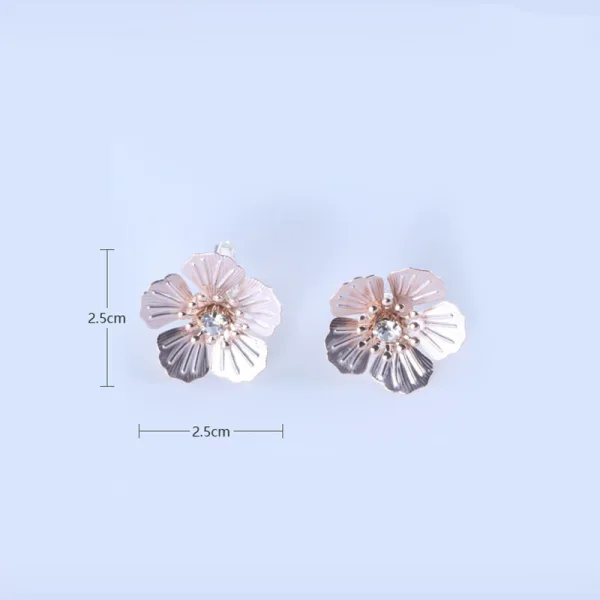 Élégant Doré Fleur Mariage Accessoire Cheveux Boucles D'Oreilles 2020 Métal Faux Diamant Accessoire Cheveux Mariage