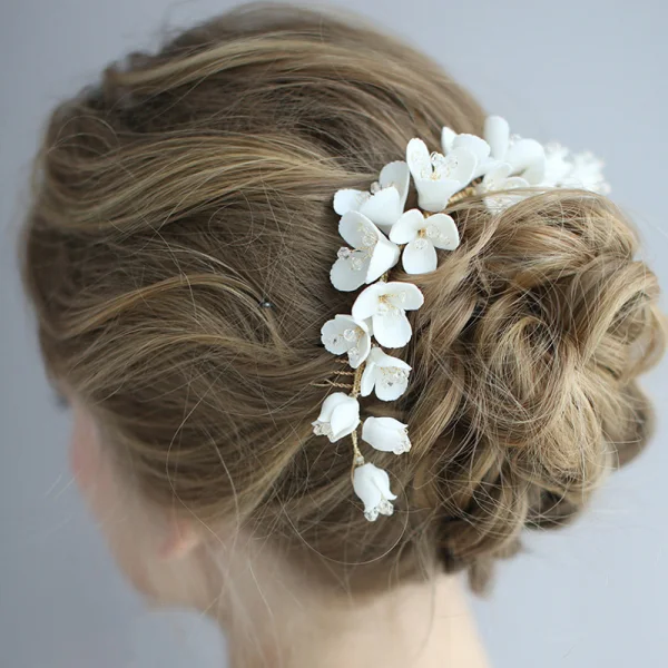 Flower Fairy Gold Wedding Hair Comb Bridal Hair Accessories 2020 Metal Crystal Flower Headpieces Earrings Accessories