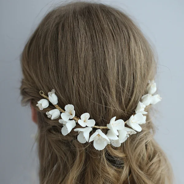 Flower Fairy Gold Wedding Hair Comb Bridal Hair Accessories 2020 Metal Crystal Flower Headpieces Earrings Accessories