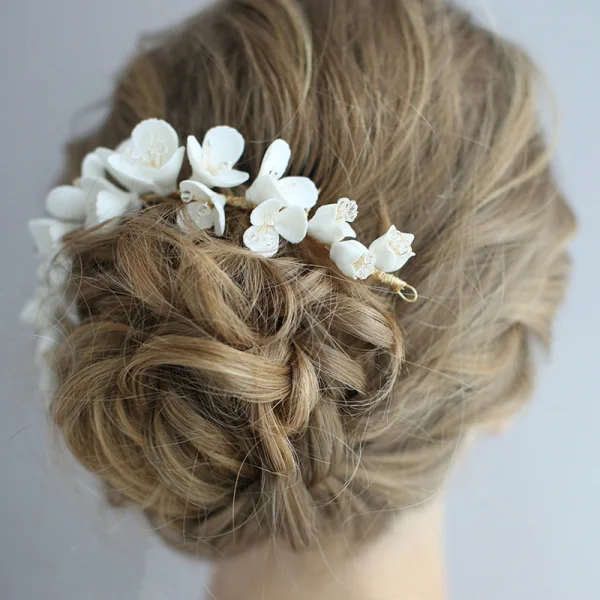 Flower Fairy Gold Wedding Hair Comb Bridal Hair Accessories 2020 Metal Crystal Flower Headpieces Earrings Accessories