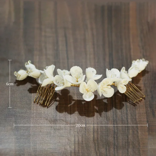 Flower Fairy Gold Wedding Hair Comb Bridal Hair Accessories 2020 Metal Crystal Flower Headpieces Earrings Accessories