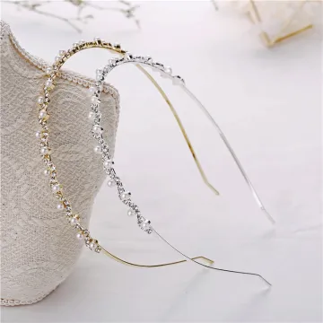 Enkla Pärla Rhinestone Hair Hoop Metall Hårsmycken 2020