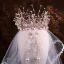 Beste Rose Gull Perle Rhinestone Brudesmykker 2020 Metall Øredobber Tiara Har Tilbehor