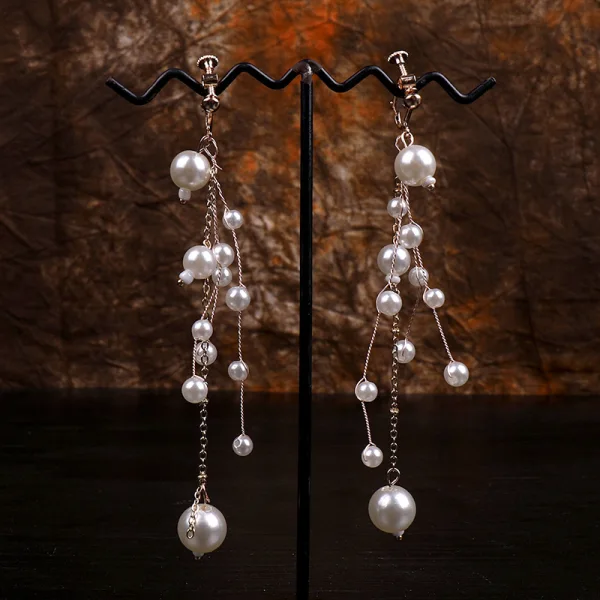 Beste Rose Gull Perle Rhinestone Brudesmykker 2020 Metall Øredobber Tiara Har Tilbehor