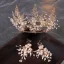 Transparent Gold Bridal Jewelry 2020 Metal Beading Rhinestone Tiara Earrings Bridal Hair Accessories