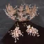 Transparent Gold Bridal Jewelry 2020 Metal Beading Rhinestone Tiara Earrings Bridal Hair Accessories
