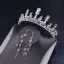 Elegancka Srebrny Biżuteria Ślubna 2020 Metal Perła Rhinestone Tiara Kolczyki Ozdoby Do Włosów Ślubne